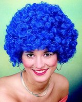 Hair-Perücke blau kurze Locke (Erw.)