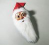 Maske für Weihnachtsmann Plast mit Plüschbart+Mütze VE5