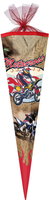 Motocross* Schultüte  85cm 12-eckig mit LED Tüll/Textilborte  (6)